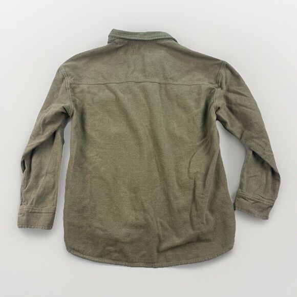 Hollister Boyfriend Fit Flannel Long Sleeve Shirt Shacket Olive Womens S Fall - Picture 4 of 6